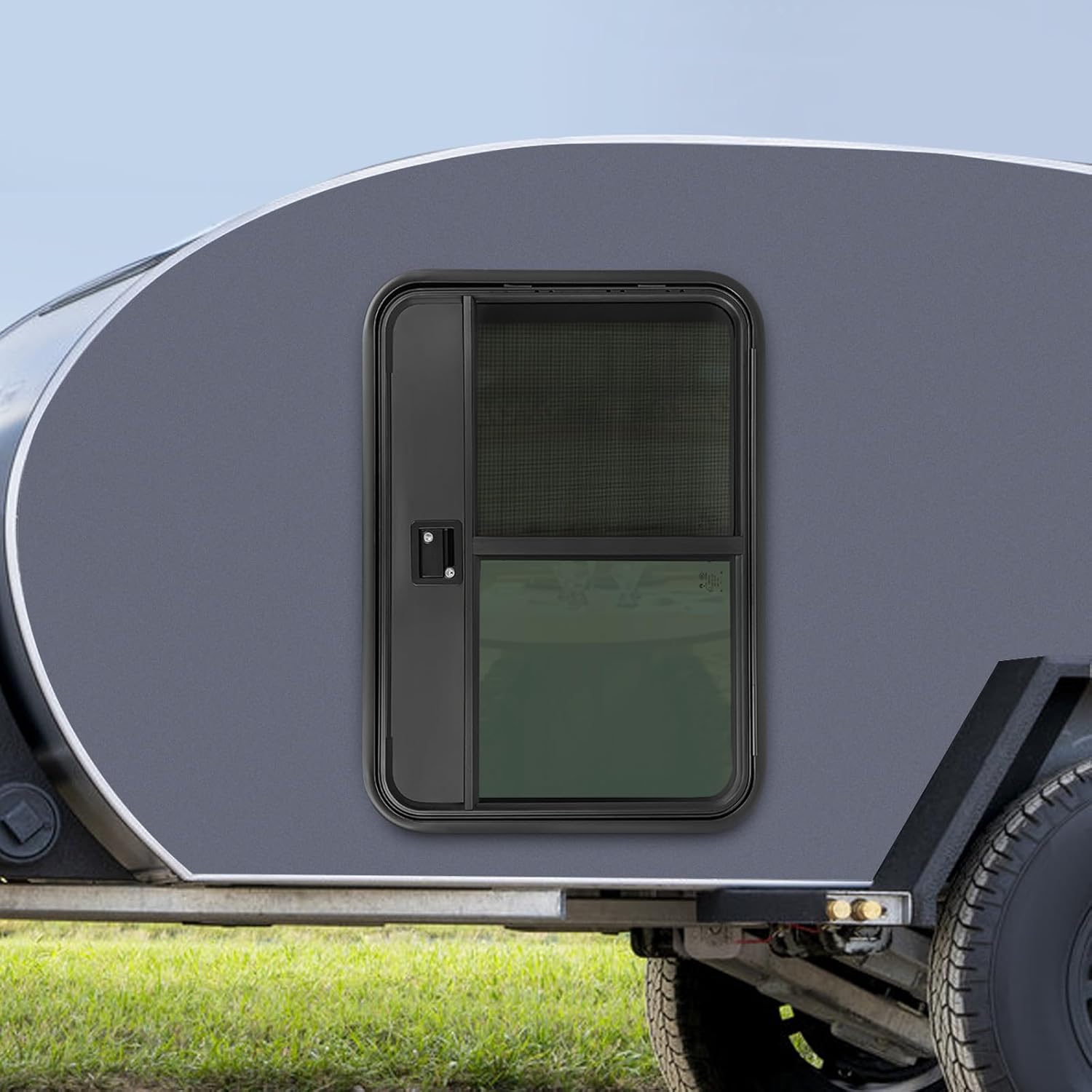Rv Entry Door,26“ x 36” RV Entry Door Teardrop Trailer Door with Tempered Glass for RVs Campers Trailers,18-20mm Wall Thickness (Left Driver)