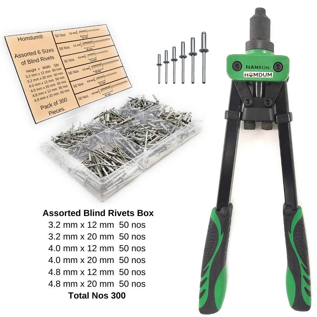 Buy Homdum® Non Slip 14" Double Handle Rivet Gun With Pop Rivets, Hand