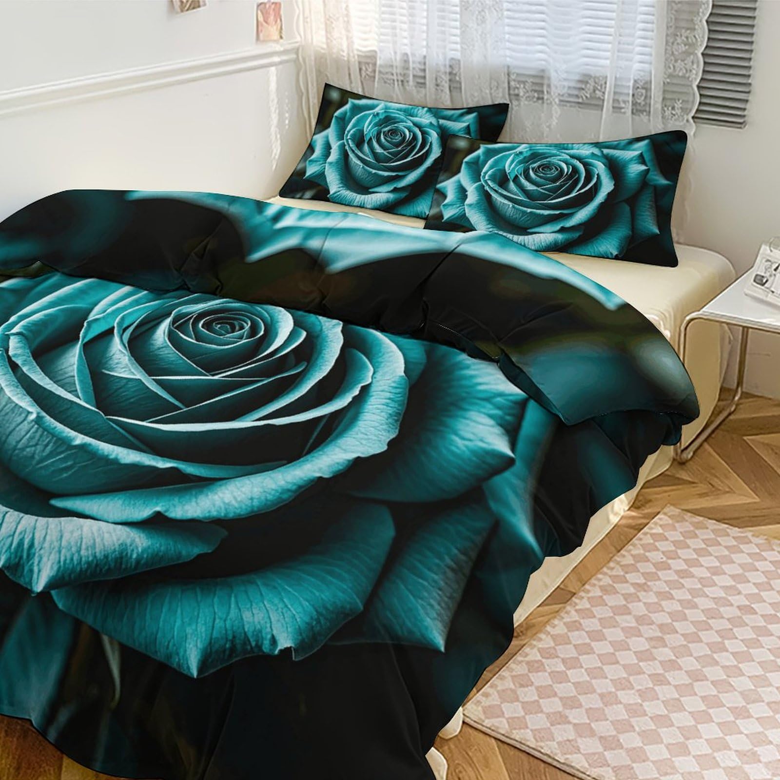 Parure de lit épaisse et chaude 3 pièces avec couette grand lit imprimée