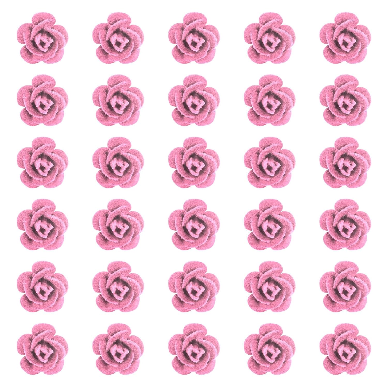 Wecoe 30 Pcs Small Pink Rose Flower Hair Clips Girls Tiny