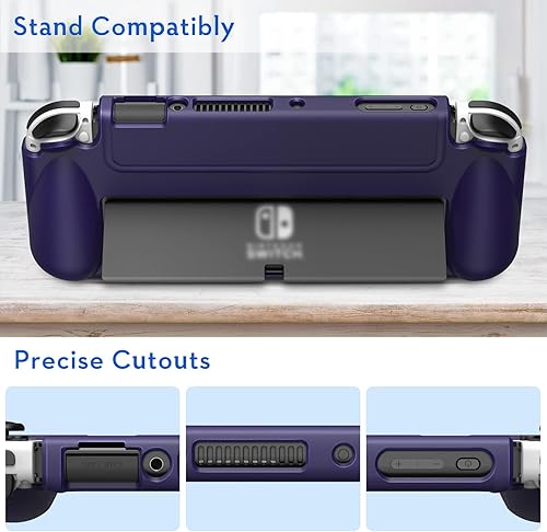 Miniatura 6 de Fintie Funda con tapa para Nintendo Switch modelo OLED, segura para pantalla Carcasa protectora delgada de TPU suave con cubierta frontal magnética
