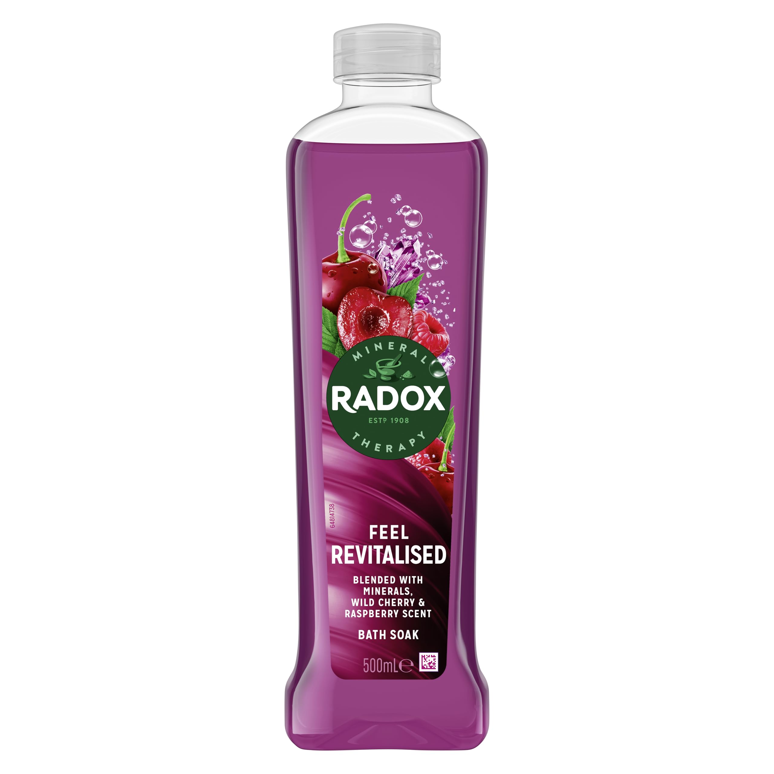 12x Radox Mineral Therapy Feel Revitalised Bath Soak w/ Cherry & Raspberry,500ml
