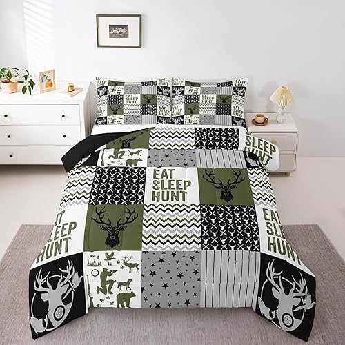 Miniatura 87 de Castle Fairy Juego de edredón con bandera estadounidense, tamaño King, ropa de cama de animales de pastor alemán para niñas y adolescentes, juego