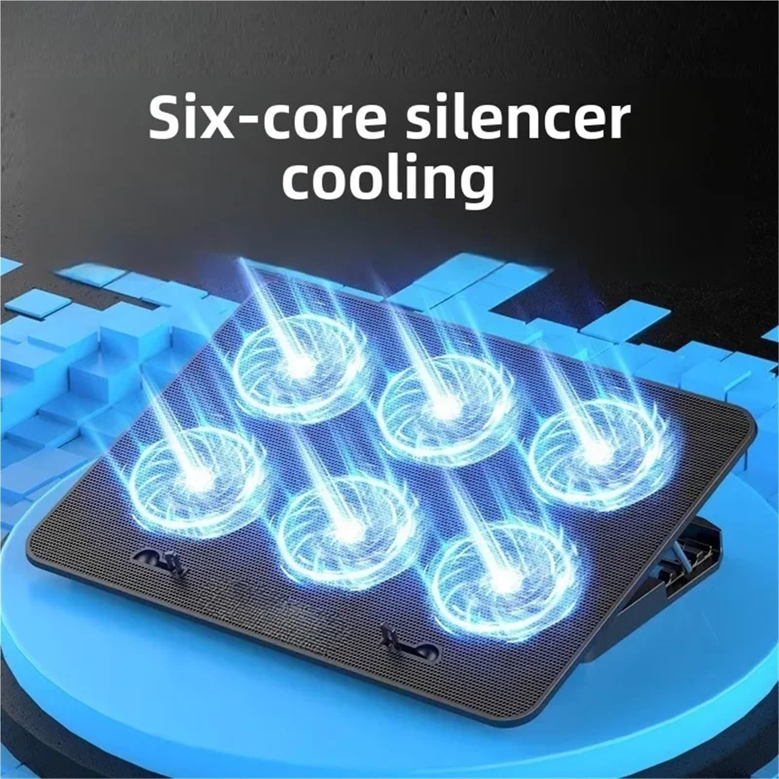 Laptop Cooler podstawka pod laptopa 13-18-calowa chłodziarka do laptopa do gier, sześć wentylatorów, regulowana prędkość wiatru, 2 porty USB,podkładka chłodząca do notebooka