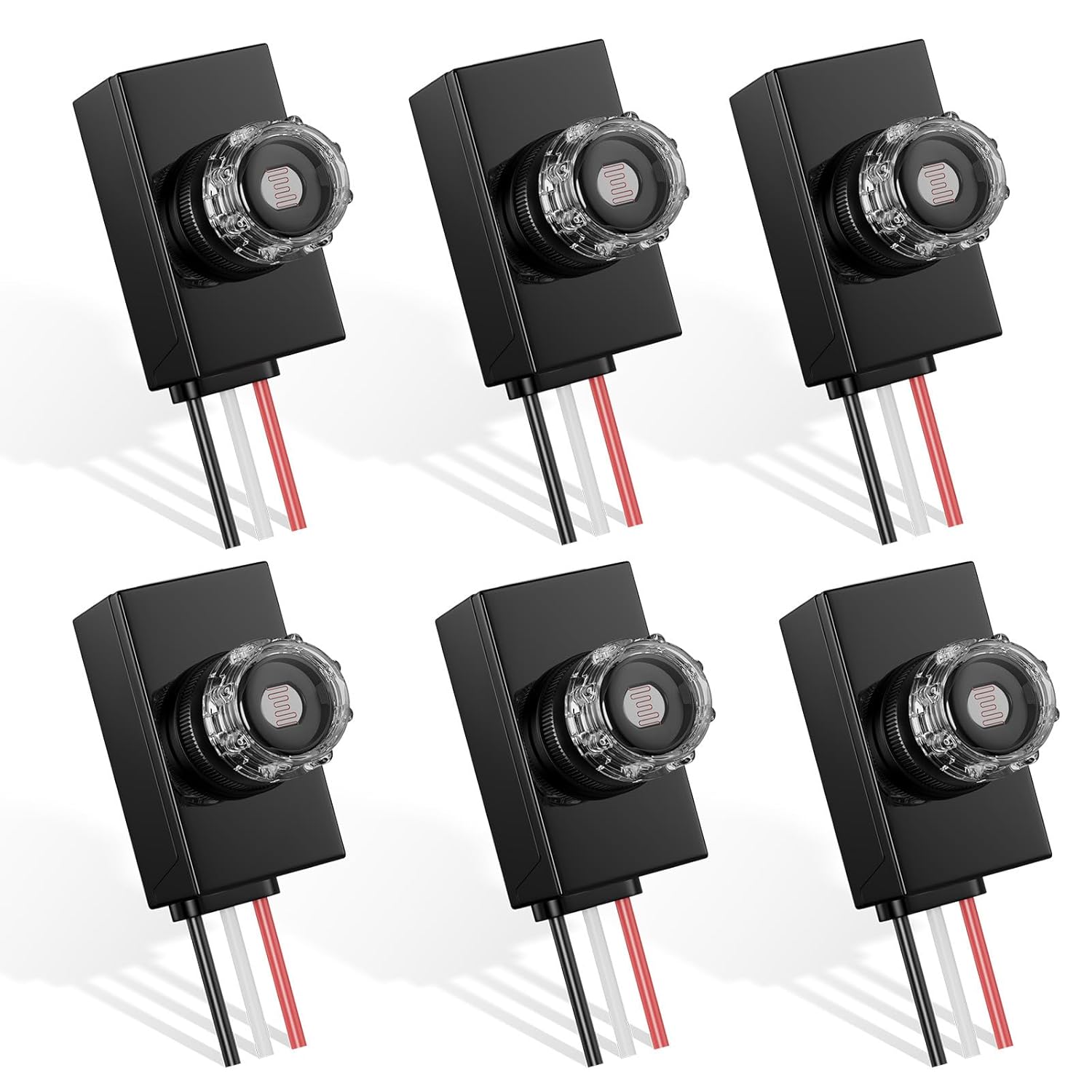6 Pieces Dusk to Dawn Sensor,Greencycle IP65 Photoelectric Switch for Outdoor Pole Light for Outdoor Lighting 120-277V, Photo Cell Automatic On/Off, Waterproof, Energy Saving,UL Listed
