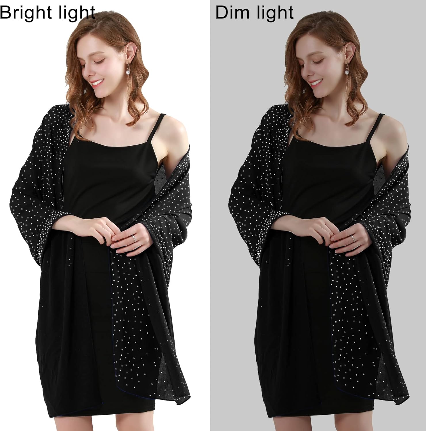 BANETTETA Shine Bright Like a Diamond Chiffon Sparkly Rhinestone Shawls and Wraps for Evening Dresses Weddings - Image 7