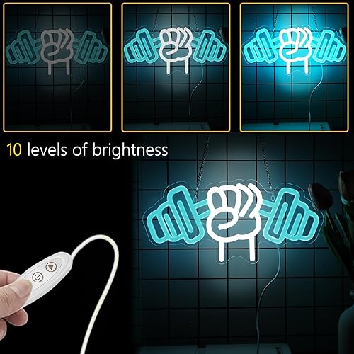 Miniatura 4 de Neonawall Wightlifting - Letrero de neón para decoración del hogar, dormitorio, letrero LED, letrero de neón para habitación, decoración de