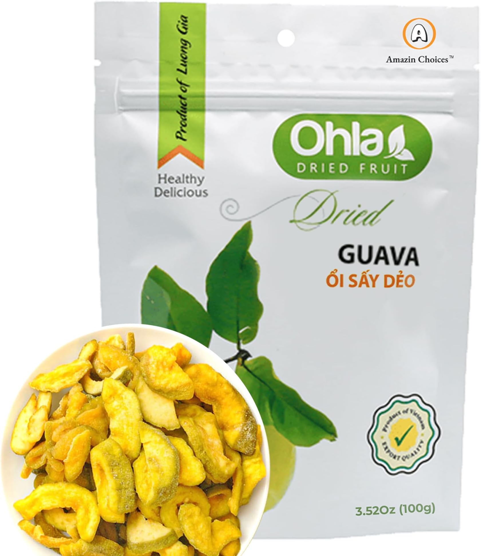 Dried Guava Premium – Amazin Choices Dried Fruit Pack – Exotic Vietnamese Guava Slices – Gluten-Free, Non-GMO, Vegan Options – Snack Viet