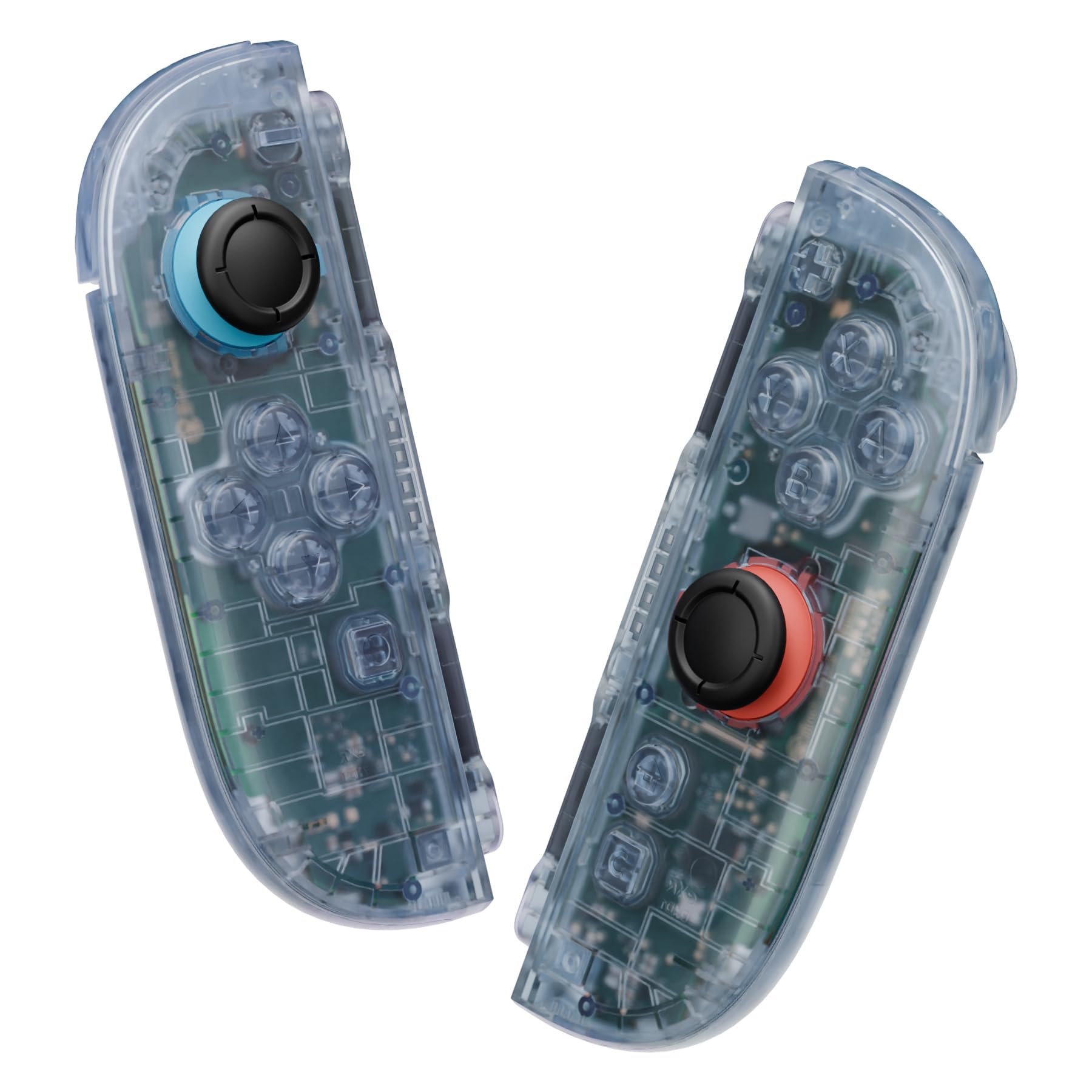eXtremeRate Deluxe Shell & Buttons Set für Nintendo Switch 2 Joycons, Clear Gletscher Blau