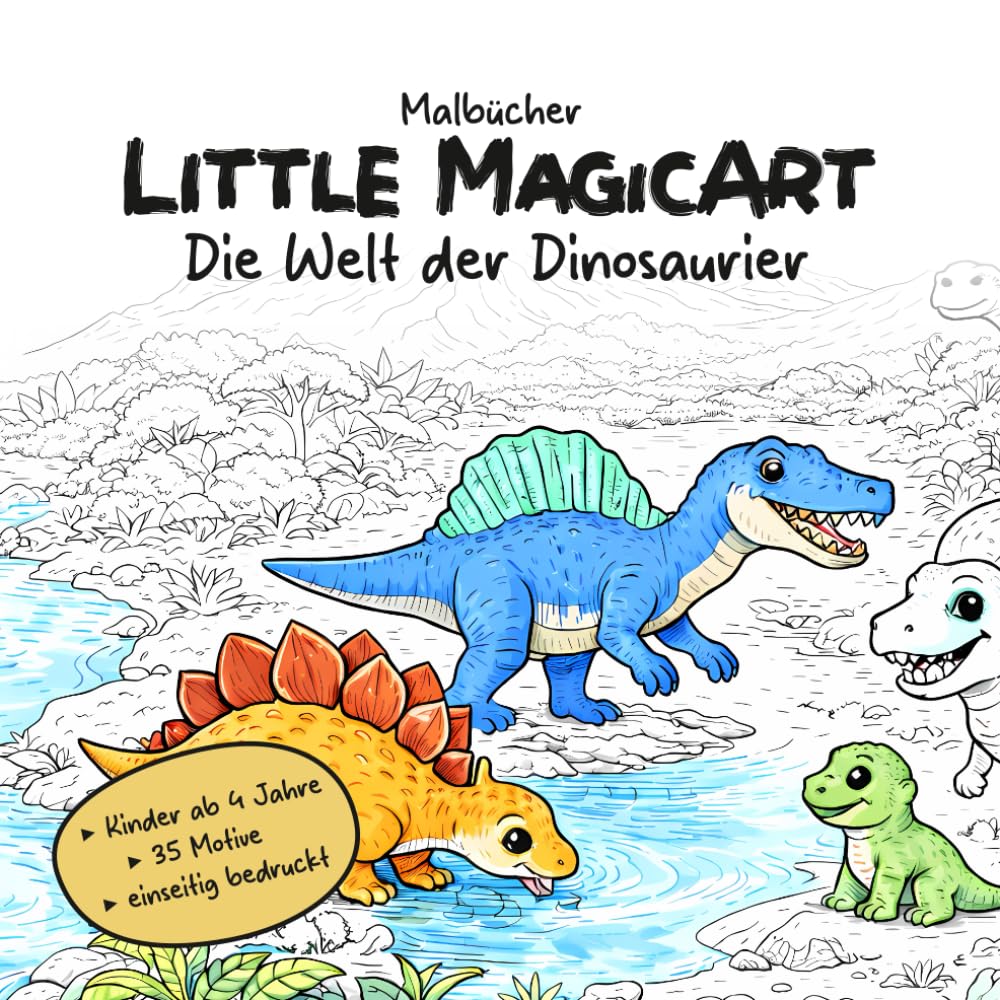 Little MagicArt - Die Welt der Dinosaurier: Ein spannendes Dinosaurier-Malbuch für Kinder ab 4 Jahren