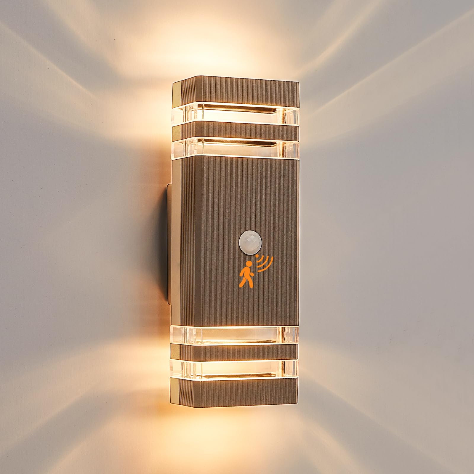 CELAVY Up Down Outside Lights with Motion Sensor, PIR Outdoor Wall Light Mains Powered, IP65 Front Door Porch Light Electric