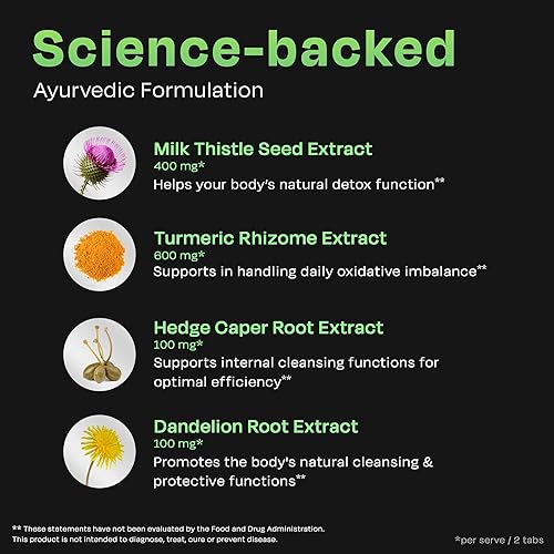 Miniatura 3 de Auric Suplemento de apoyo hepático a base de hierbas | Cardo mariano (silimarina), cúrcuma, ajo y jengibre para la salud del hígado | Fórmula