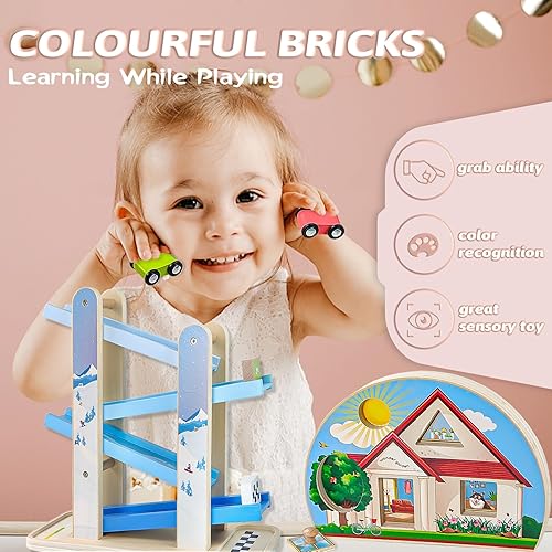 Miniatura 4 de Juguetes Montessori para bebés, juego educativo de aprendizaje 6 en 1, juguetes de madera, puede guiar a los bebés en el reconocimiento de formas y