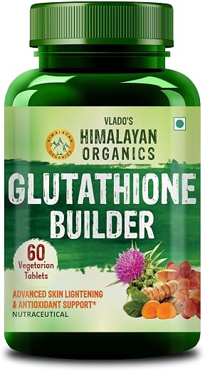 Vlado’s Himalayan Organics Glutathione Builder With Vitamin C,E,B6 &amp; Curcumin,Antioxidant Support for Anti-Ageing,Youthful...