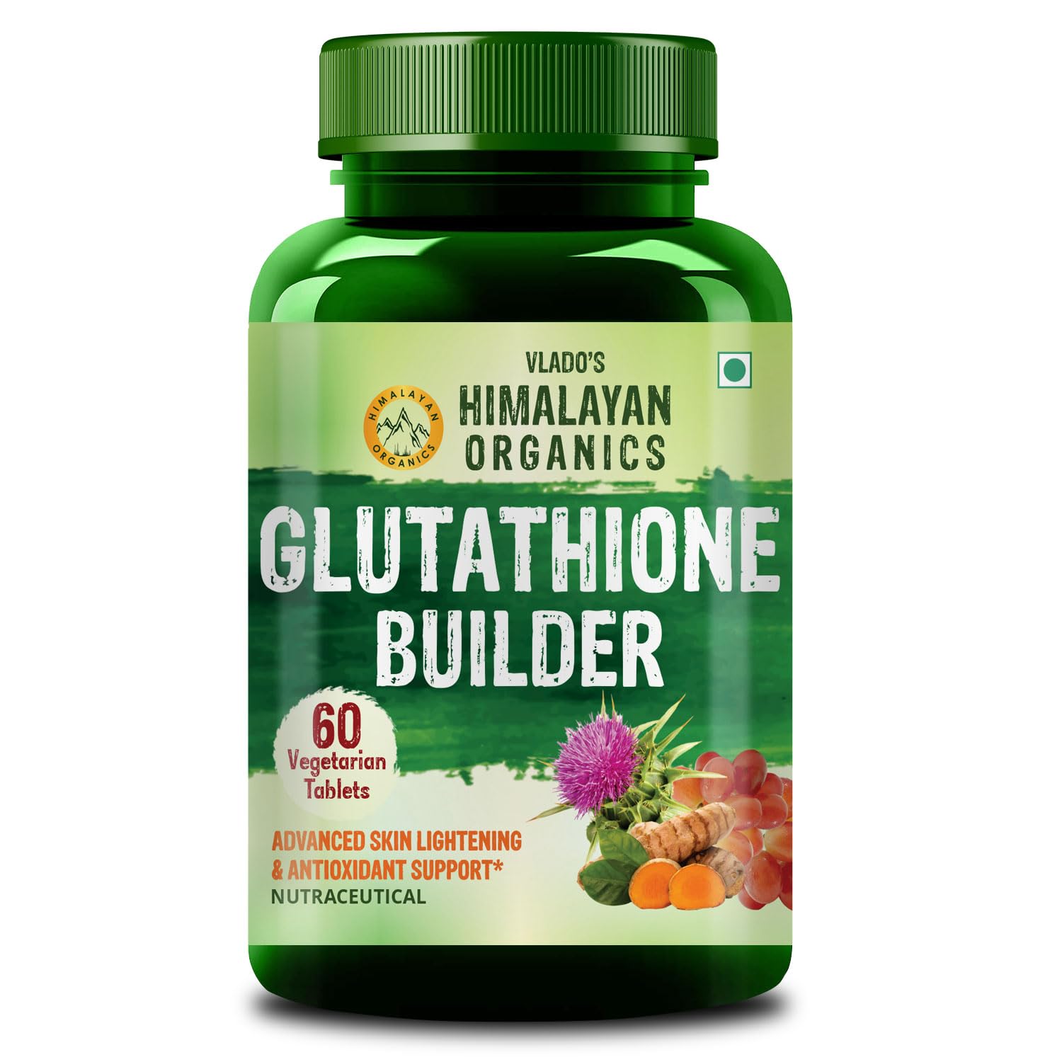 Vlado’s Himalayan Organics Glutathione Builder With Vitamin C,E,B6 & Curcumin,Antioxidant Support for Anti-Ageing,Youthful...