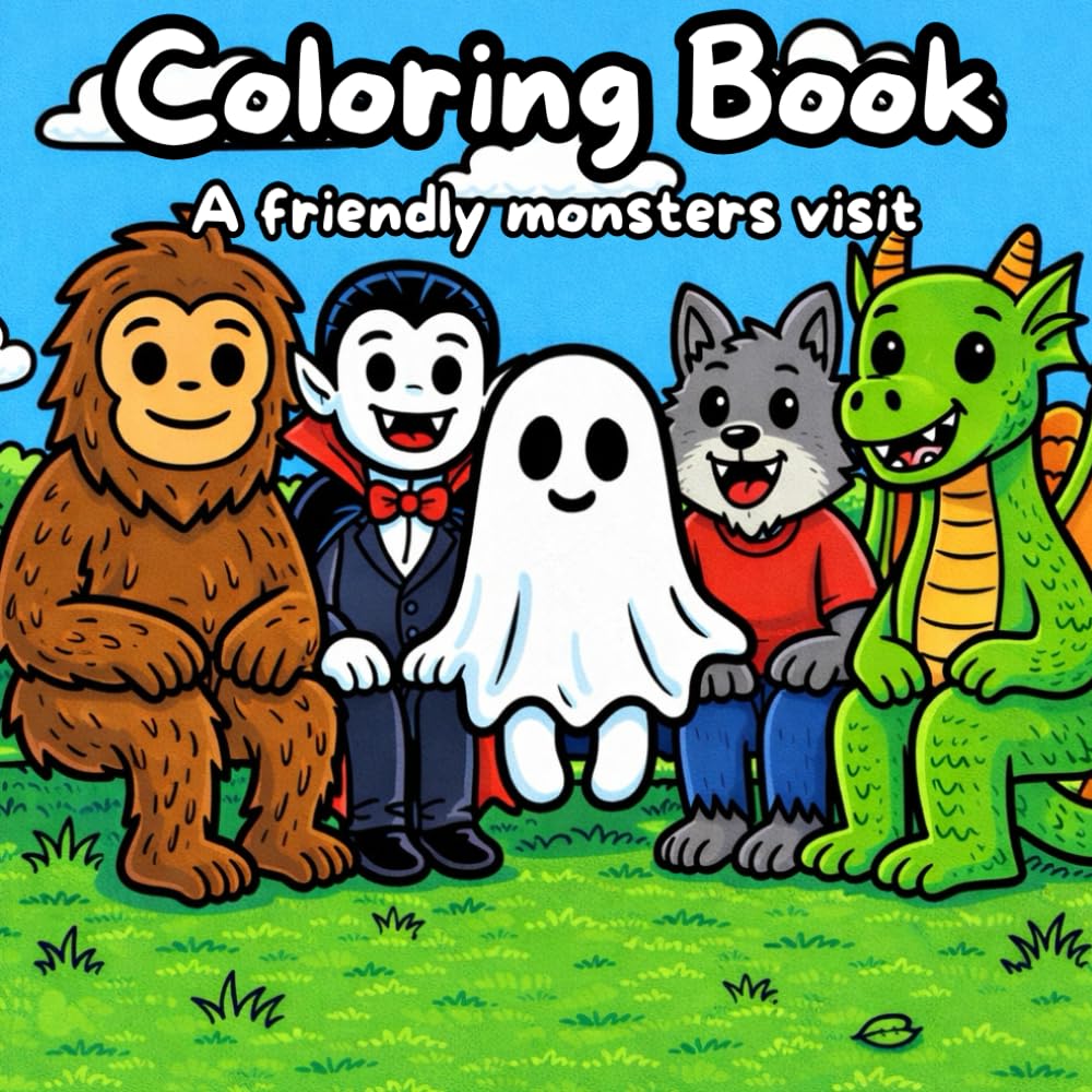 Spooky Pals: A Happy Monsters Coloring Book: Relax and get creative with these friendly monsters