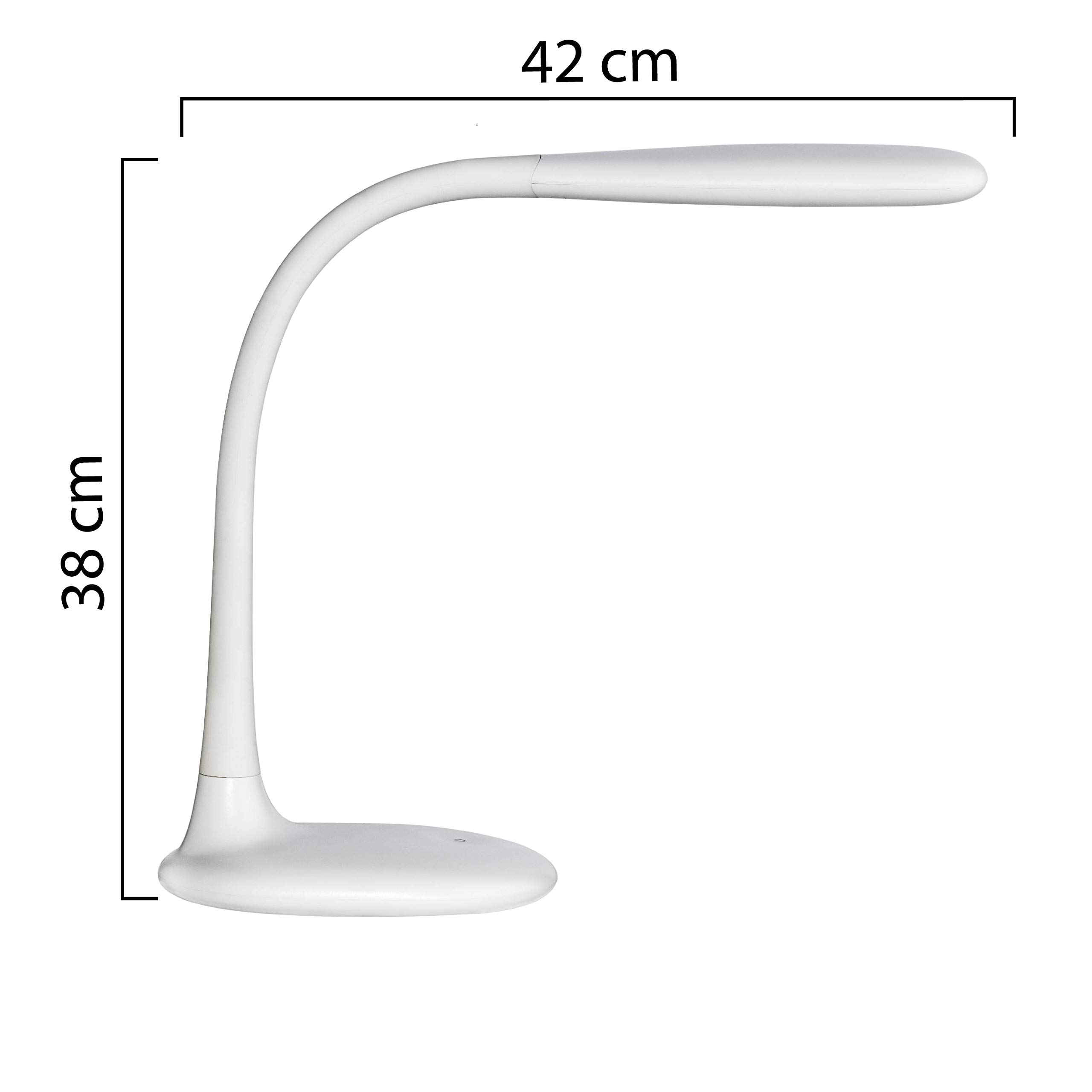 Unilux LED Schreibtischlampe Lucy, Lichtstärke/-farbe dimmbar, weiß