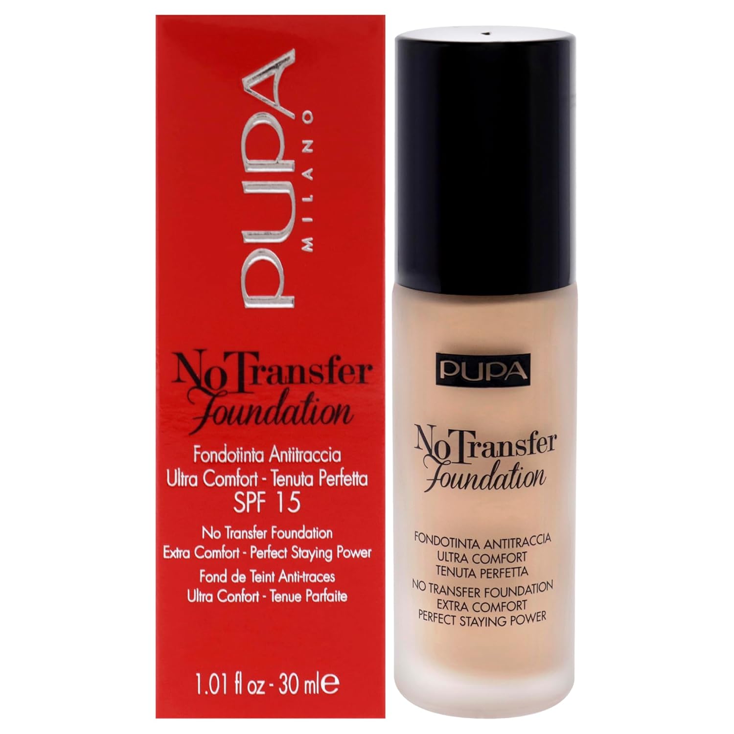Pupa Milano No Transfer SPF 15 Foundation for Women, No. 02/Light Beige, 1.01 Ounce