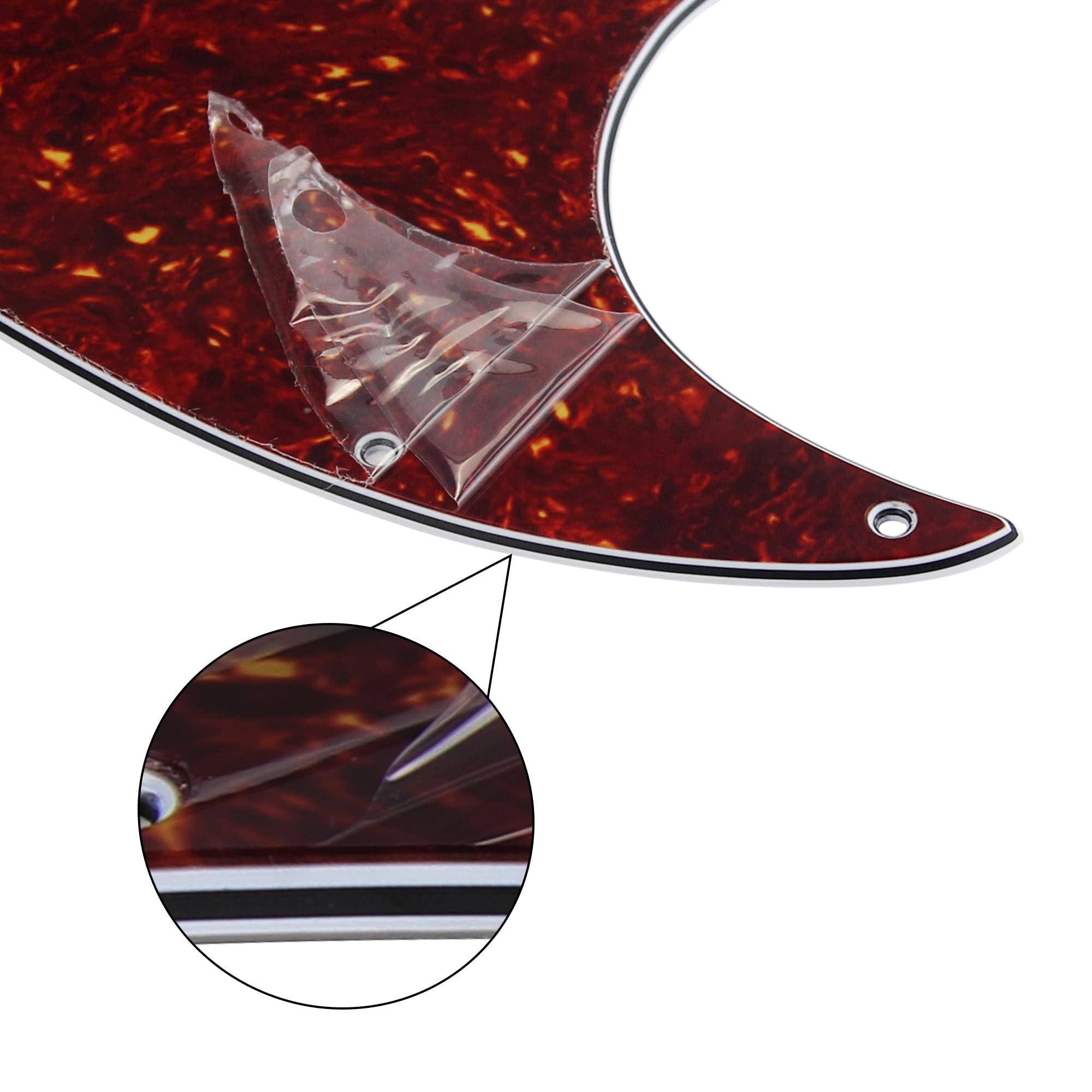 Battipenna Per Basso Jazz 4 Corde - Design 10 Fori, Perla Giallo Chiaro, Senza Tacca Truss Rod - Foto 3