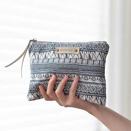 Miniatura 3 de Antarco Bolsa de maquillaje para mujer, bolsa de cosméticos con cremallera, bolsa de herramientas para mujeres y niñas, Bohemio, Boho