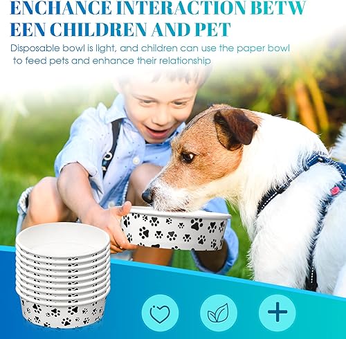 Miniatura 7 de 30 cuencos desechables para perros pequeños con platos impresos para perros pequeños, cuencos de comida para mascotas, cuencos de viaje para