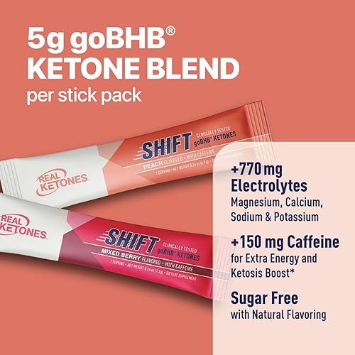 Miniatura 4 de Shift- BHB + polvo de electrolitos keto, paquetes de mezcla de bebidas de 30 cetonas para hidratación y cetosis rápida, torsión de limón