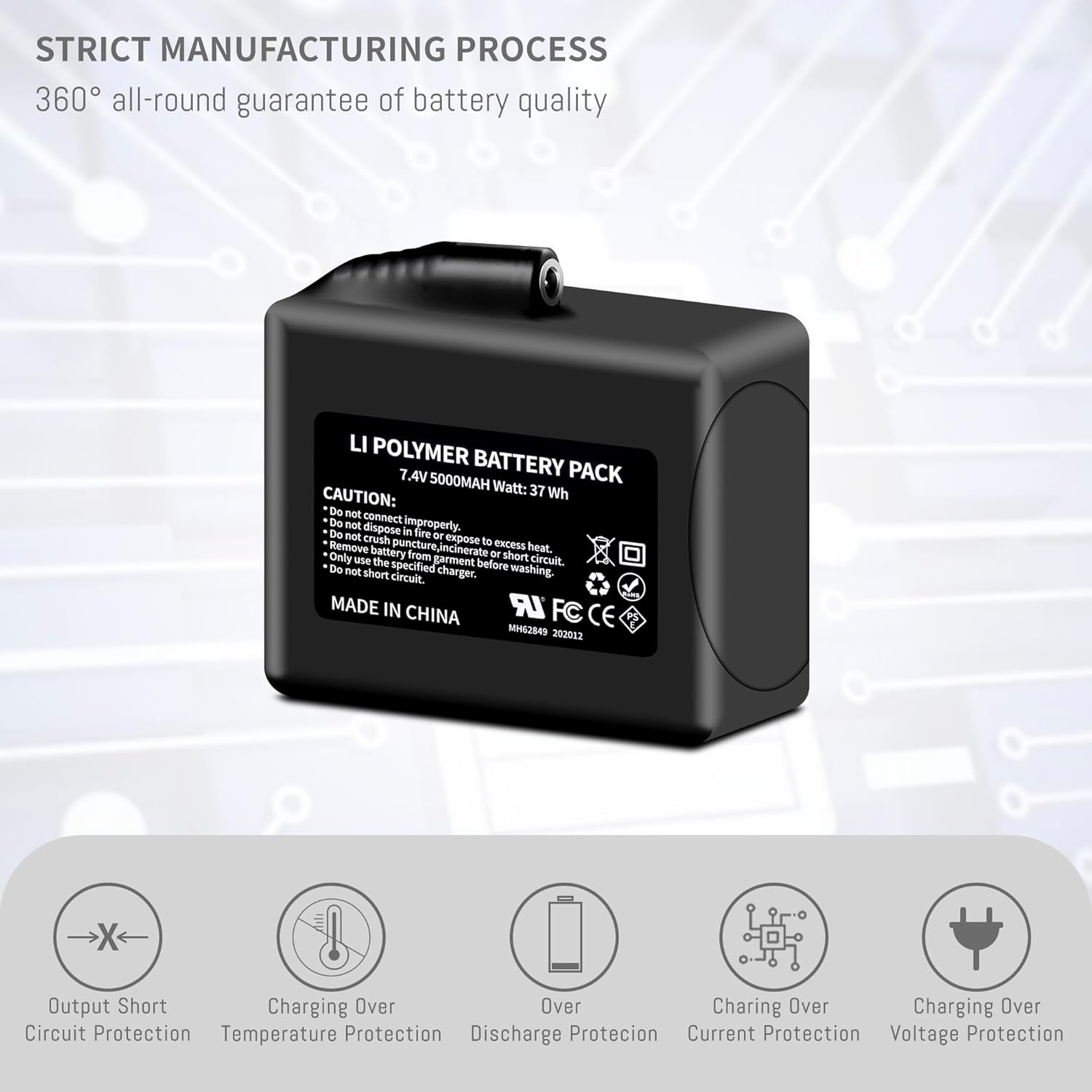 2Pack 5000mAh LI Polymer Battery Pack for Heated Gloves, Socks, Hats, Mittens, Vest, Jacket, Hand Muff, Boots, Hat, Knee Braces Suit Upgraded Version Battery with 8.4V DC Dual Battery Charger - Image 6