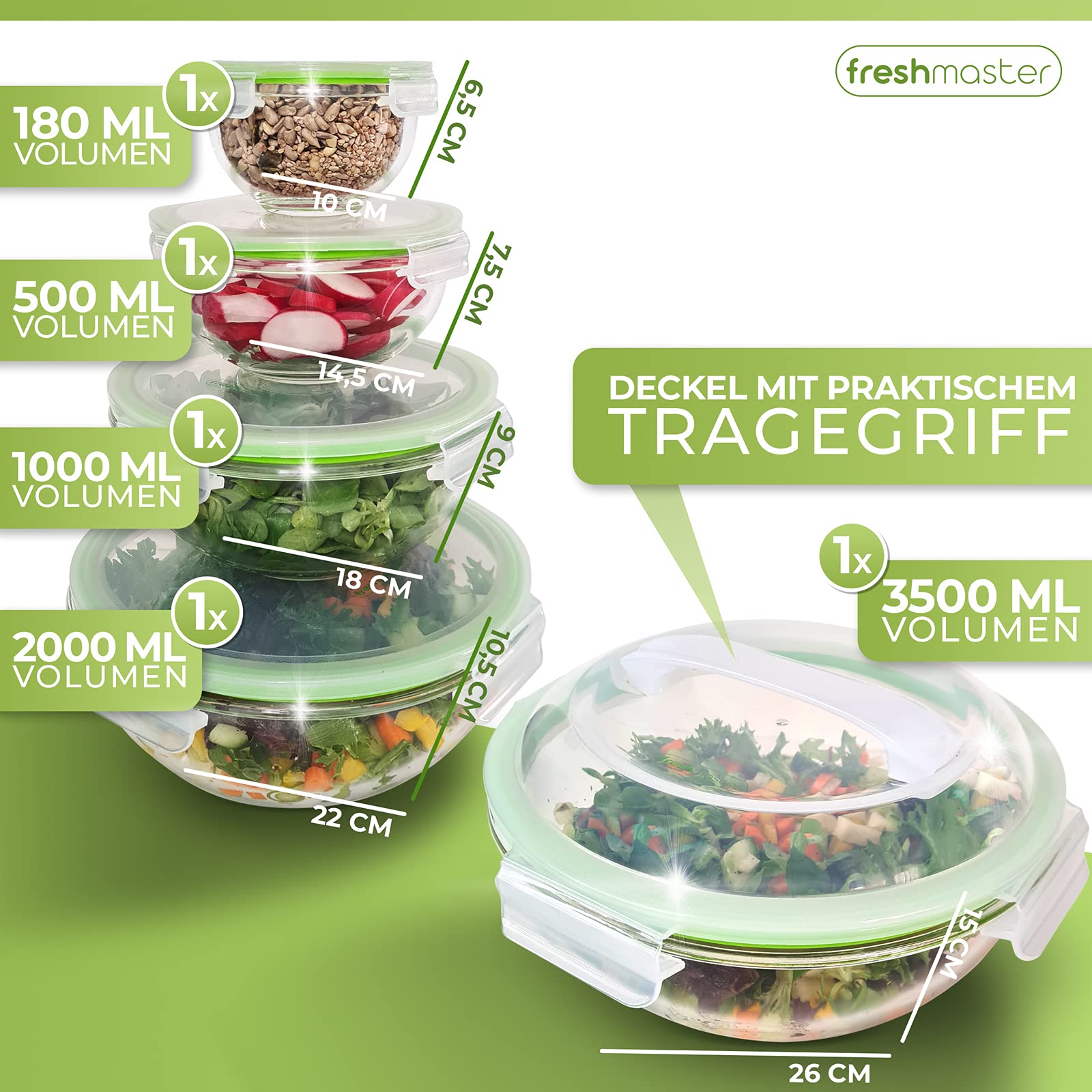 Salatbox Kunststoff,Kühlbox Für Picknicks Mit 5 A Produktbild-Vorschau 4