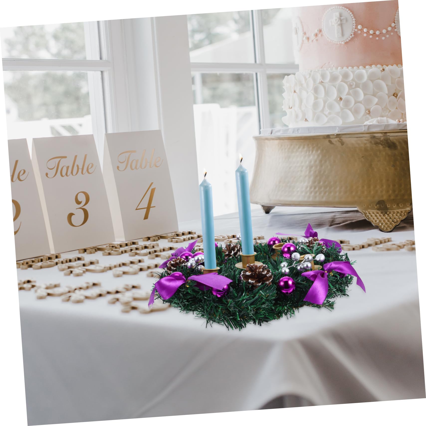 De Adviento Navideña con Soporte para De Mesa Decorativo para Celebraciones Portavelas De Copas para De Adviento