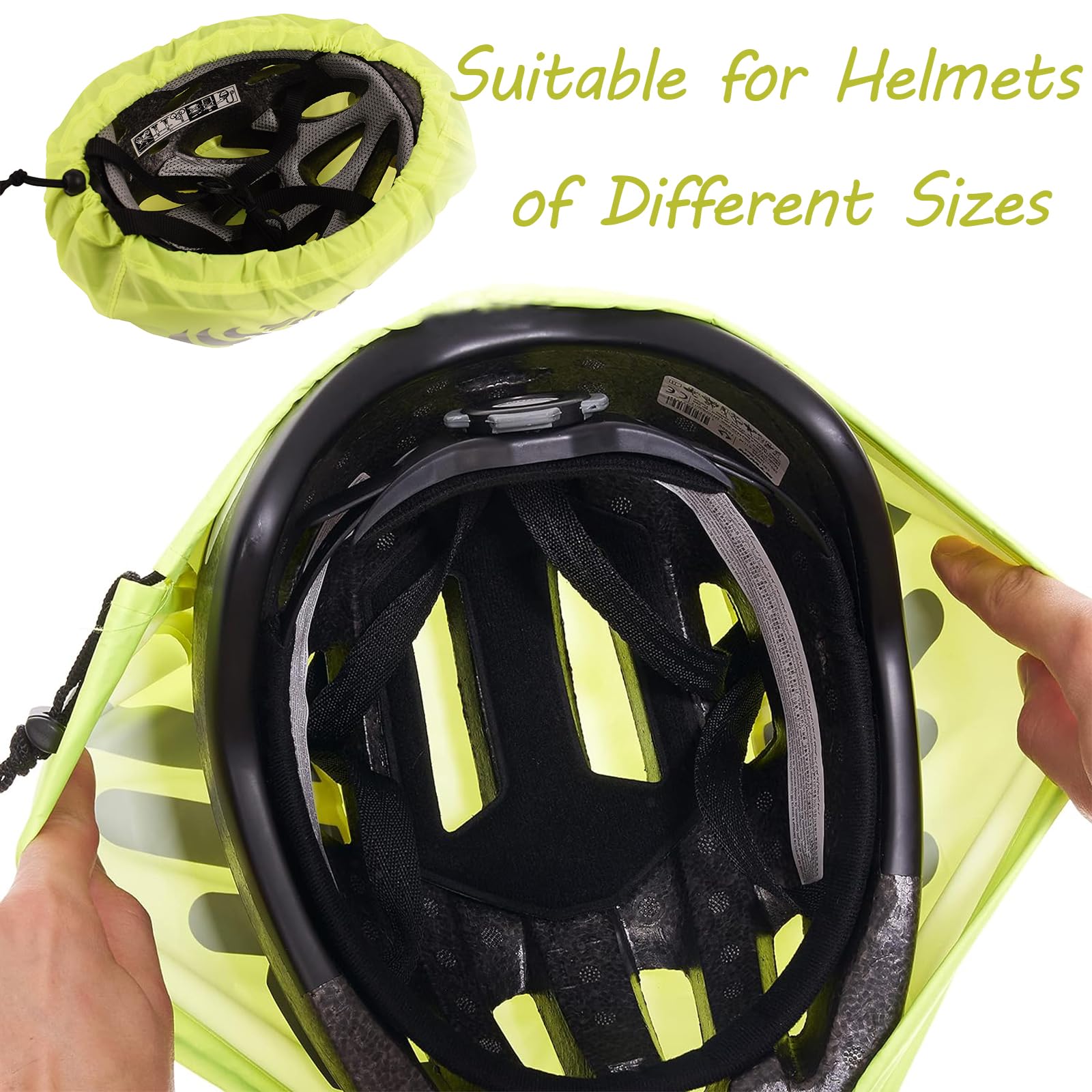 Copertura Antipioggia Per Casco Bici - 2 Pezzi Impermeabili E Riflettenti - Foto 5