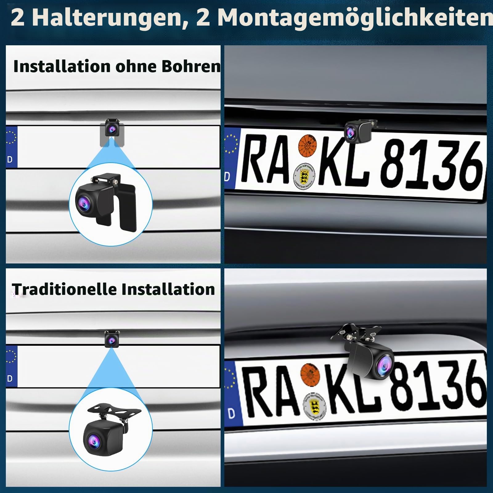Vtopek Rückfahrkamera Auto Kit mit 4,3-Zoll 1080P HD Monitor Plug-Play