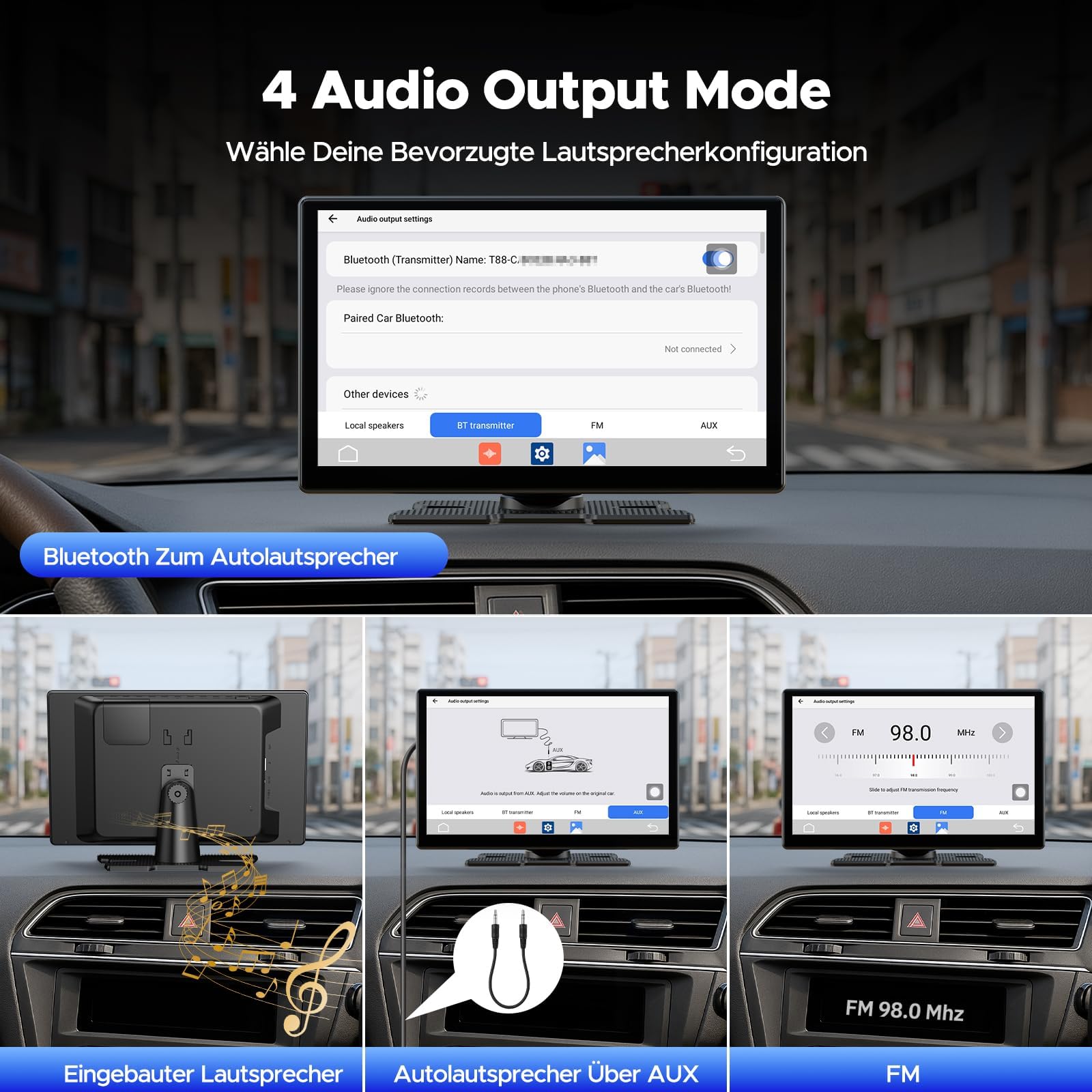 Volam Écran CarPlay Voiture 9 Pouces Car Play Sans Fil avec Net-flix YouTube TikTok,A-pple CarPlay&Android Auto,Caméra de Recul Incluse,Mirror link/Bluetooth 5.2,OTA/FM/AUX pour Tous Véhicules