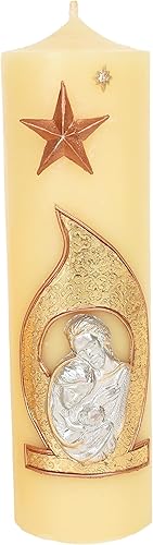 A&C Quinceañeras and More Velas decorativas con cruz de repujado candle sagrado familiaVEla Sagrada familia cirio sagrada familia