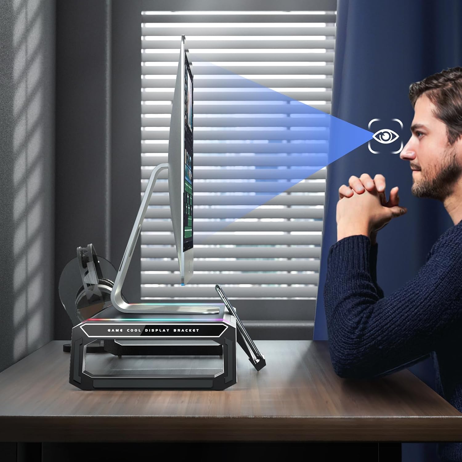 Acer Ergo Multifunction Monitor & Laptop Stand Featuring RGB Lighting and a 4-Port USB Hub with Aluminum Multi Keyboard Storage Space Bar, Suitable for Both Office and Home Environments (White) 13 716lU+fS7ML. SL1500