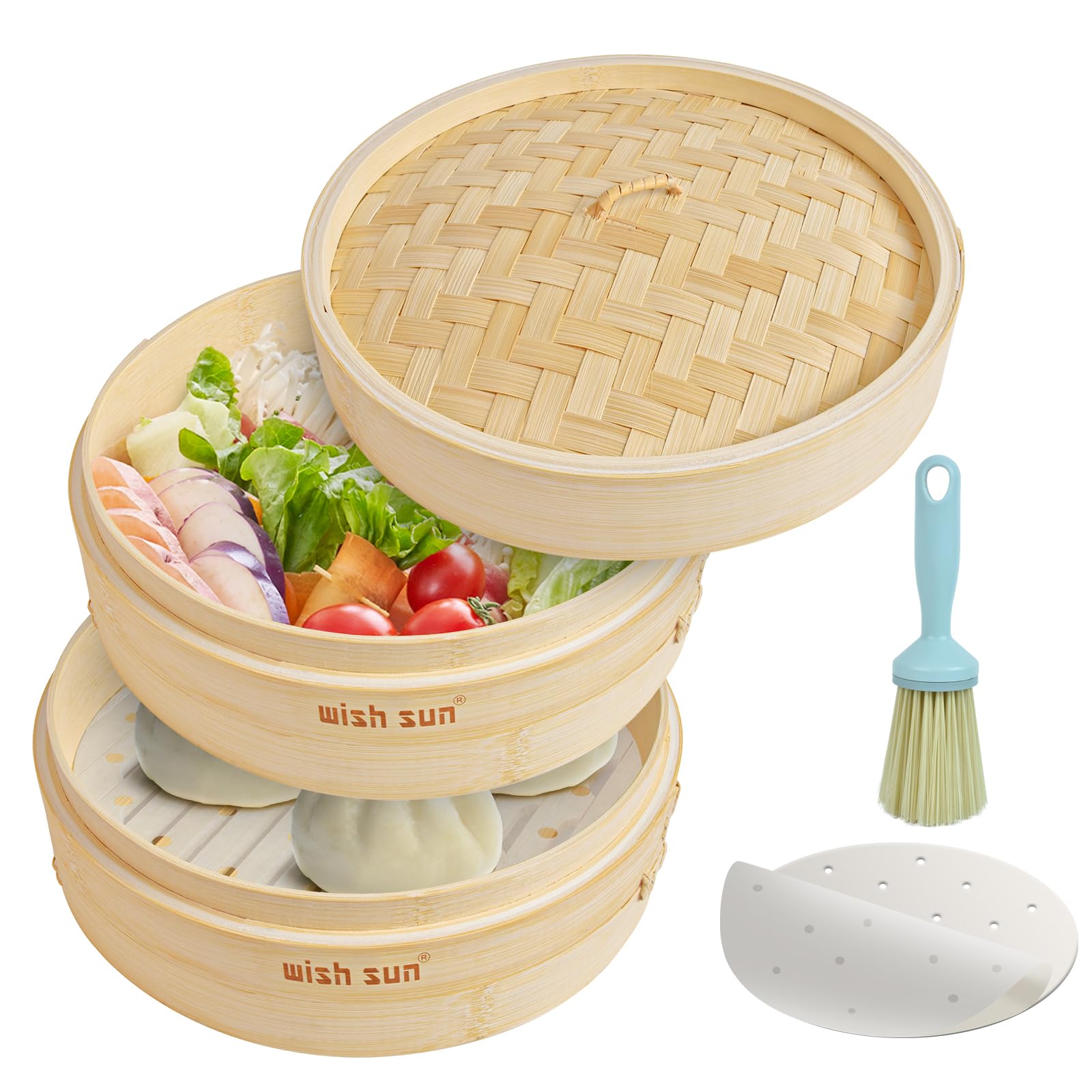 Amazon | WISH SUN せいろ蒸し器 18cm 2段 せいろ 蓋付き【一人暮らし