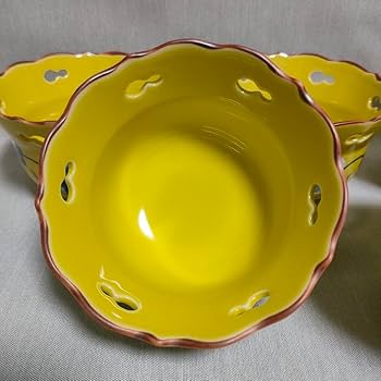 Amazon.co.jp: 有田焼 祥玉窯 黄彩 瓢透かし 小鉢揃 5枚セット 黄交趾