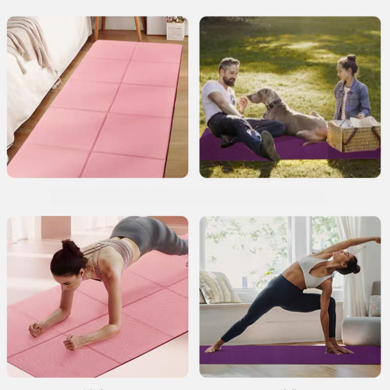 Pieghevole Tappetino Yoga Ecologico In Elastomero Termoplastico Per Doppia Faccia Non-Slip Pilates Fitness Palestra Meditazione Donne/Uomini Interno/Esterno