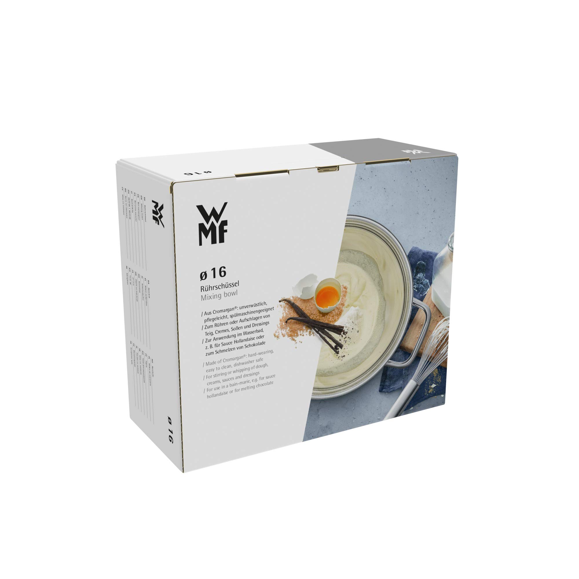 WMF Compact Cuisine Wasserbadschüssel 16,5 cm stapelbar, Rührschüssel für Wasserbad, Cromargan Edelstahl Schüssel poliert, spülmaschinengeeignet