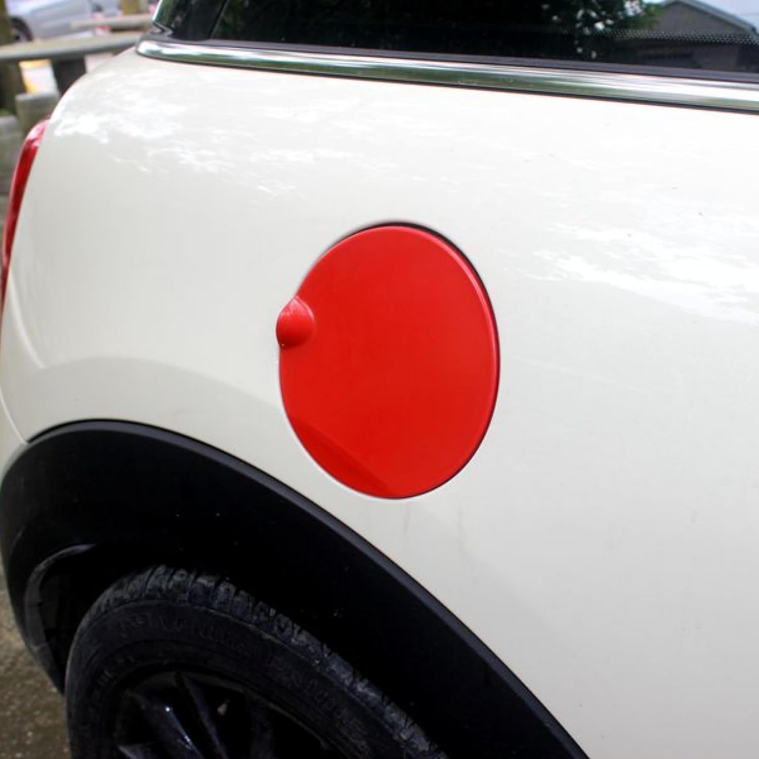 Compatible with Mini Cooper Accessories Decoration Fuel Tank Gas Filler Lid Door Cover Caps Shell Case,for R60 Countryman 2010-2016 (Red color)