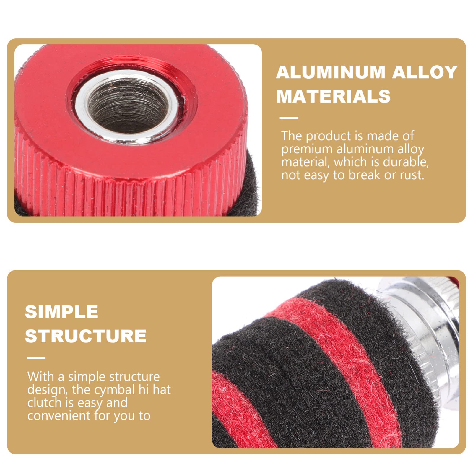 Hemoton 3pcs Set Drum Clutch Kit Hi Hat Clutch for Jazz Drums Aluminum Alloy Material Durable Easy Installation