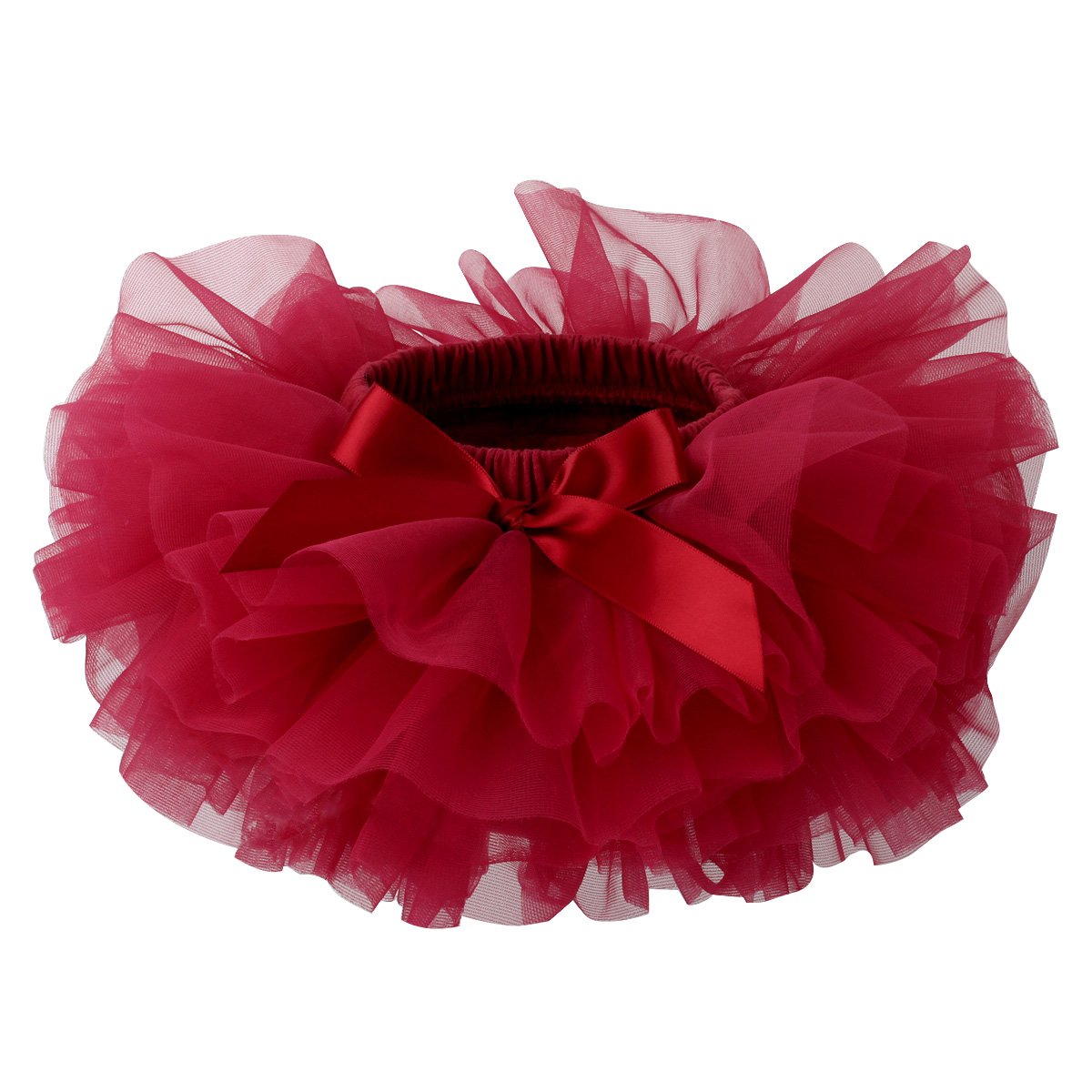 HOOLCHEAN Infant Toddler Baby Girls Super Soft Fluffy Tutu Skirt with Diaper Cover Bloomer Wine, 1-2T