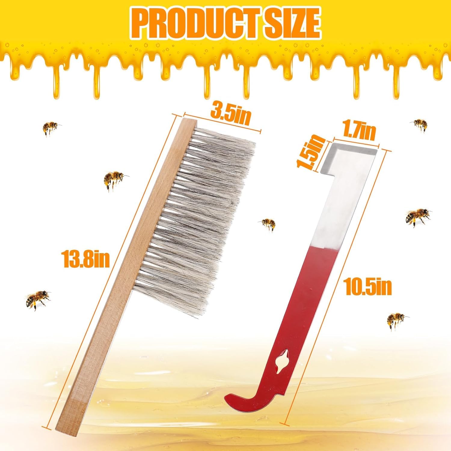 Kit D'outils D'apiculture - Brosse En Crin De Cheval Et Grattoir Crochet J Pour Ruches - 6