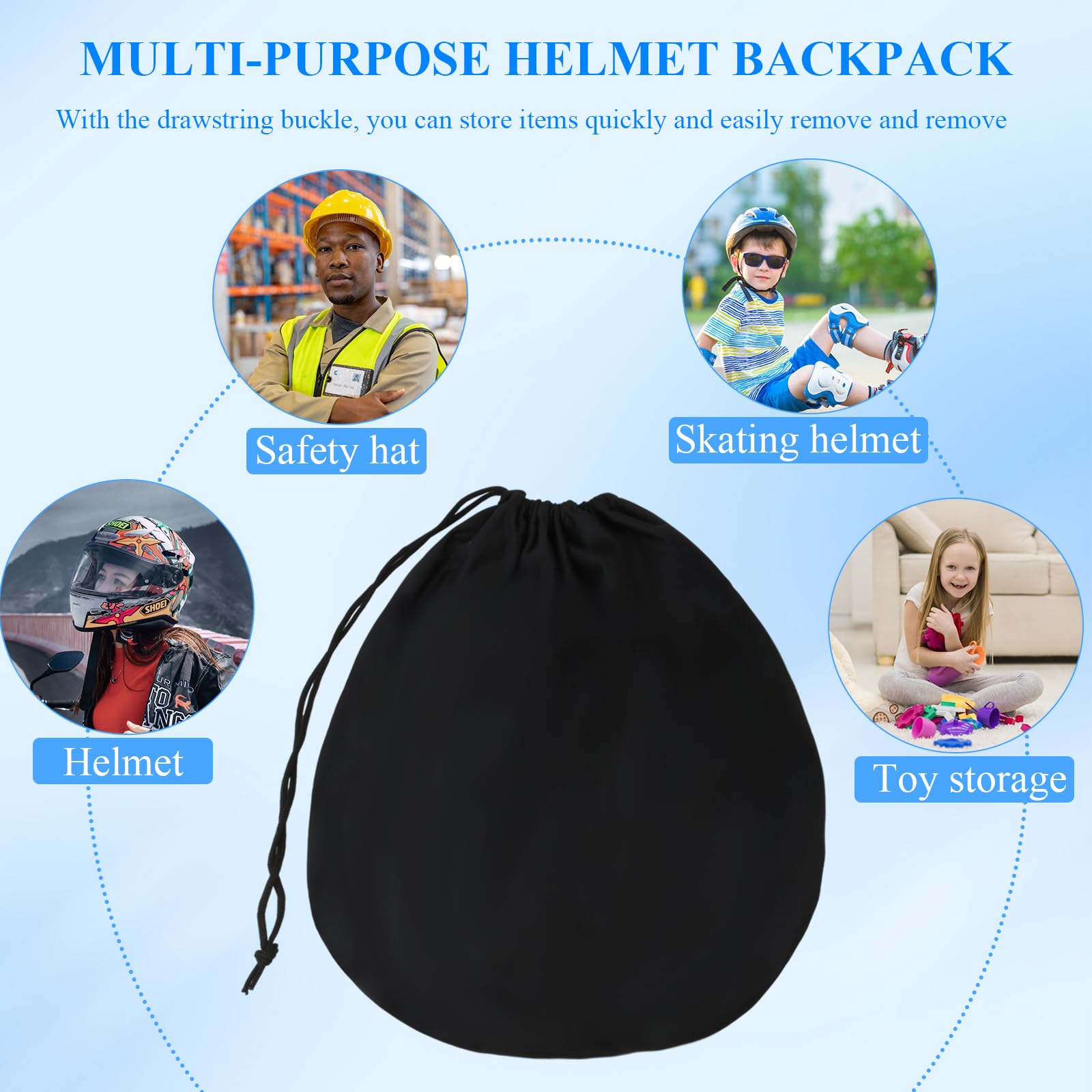 Bolsa para Casco Moto con Correa, Portátil, Mochila Almacenamiento Motocicleta