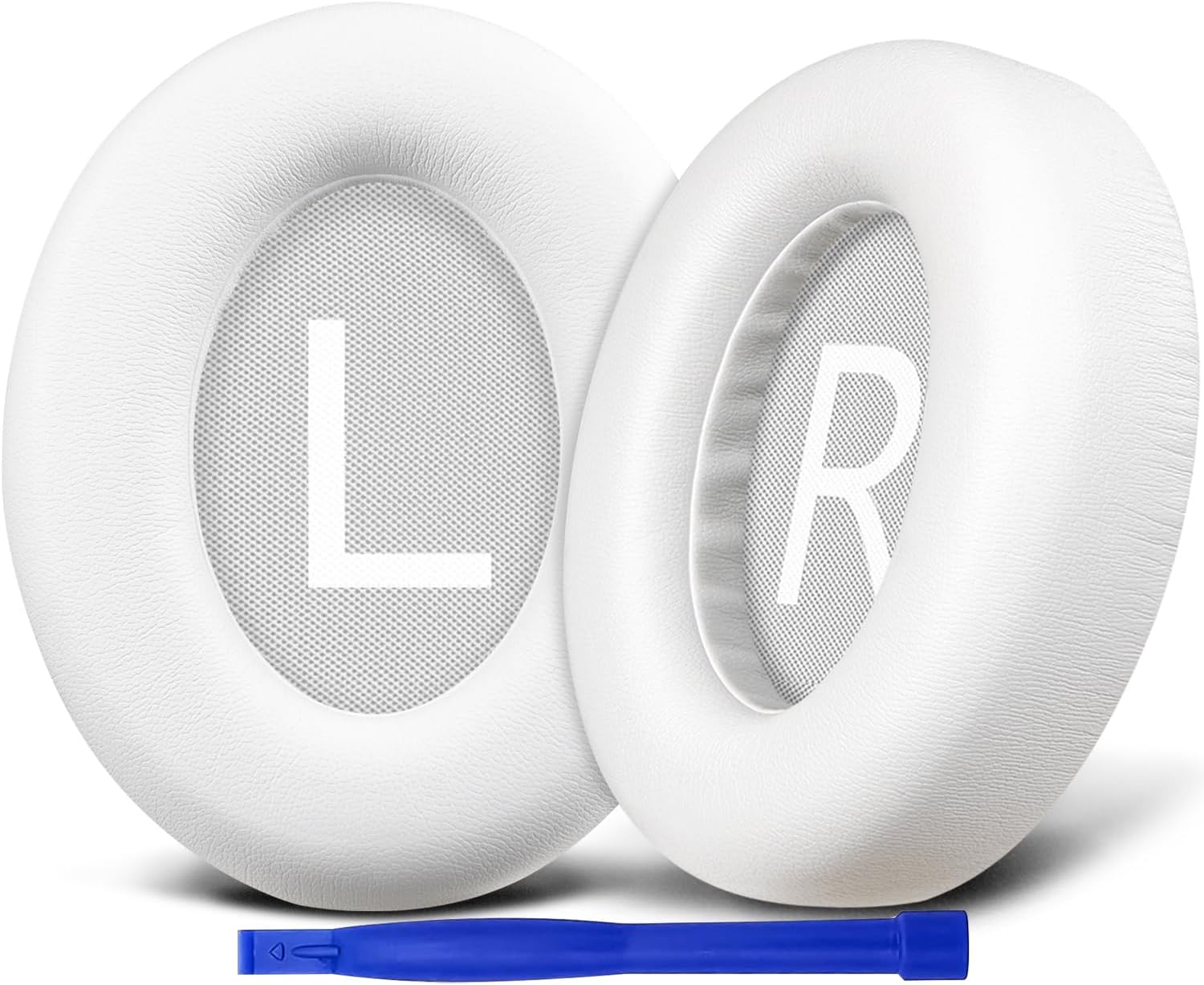 SOULWIT Protein Leather Replacement Earpads for Bose 700 (NC700) Wireless Headphones, Ear Pads Cushions with Softer Protein Leather, High-Density Noise Cancelling Foam, Added Thickness – White