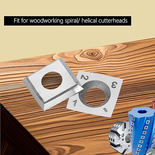 Miniatura 4 de Carburo cuadrado de 0.551 in Insertos Cortadores Cuchillos con Radio 14 × 14 × 0.079 in-R150-30  para carpintería espiralcepilladora helicoidal