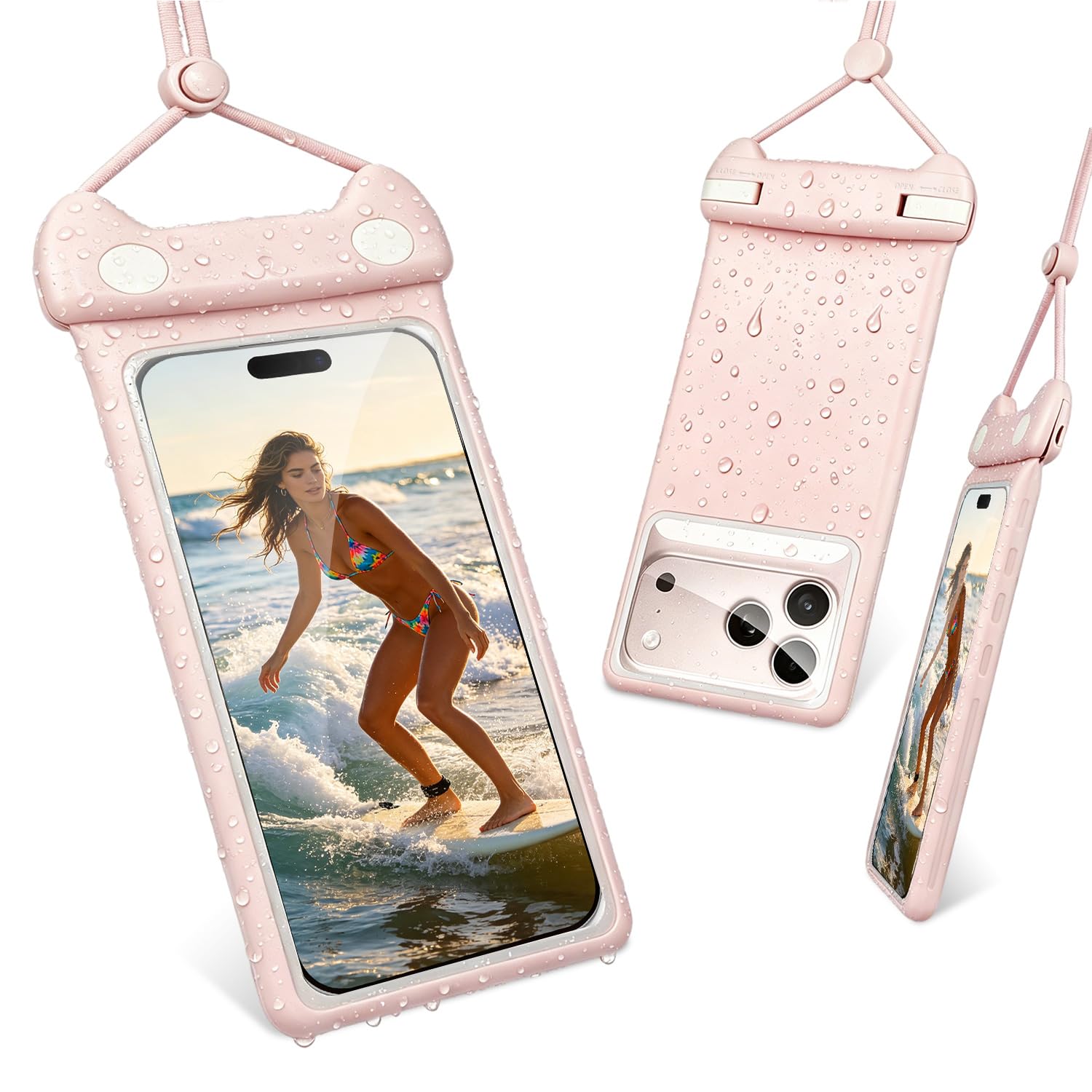 wellhouse 3D Waterproof Phone Pouch with Lanyard,Premium TPU100FT Deep Waterproof Phone Case for iPhone 17 16 15 14 13 12 Pro Max XS Samsung,
