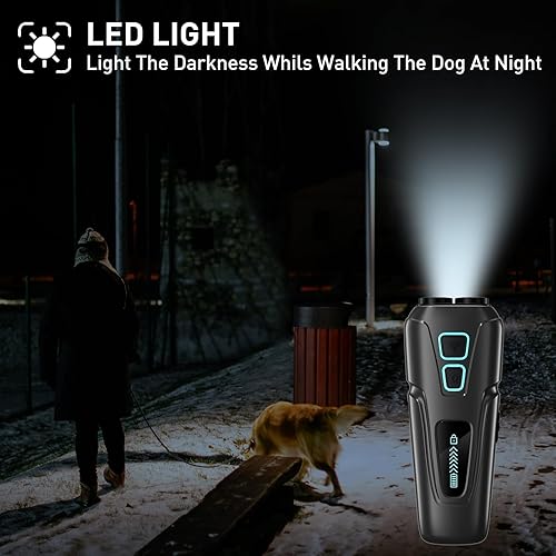 Miniatura 6 de Dispositivos de control de ladridos para perros, dispositivo recargable de doble sensor antiladridos con modos de entrenamiento/disuasión, silbato