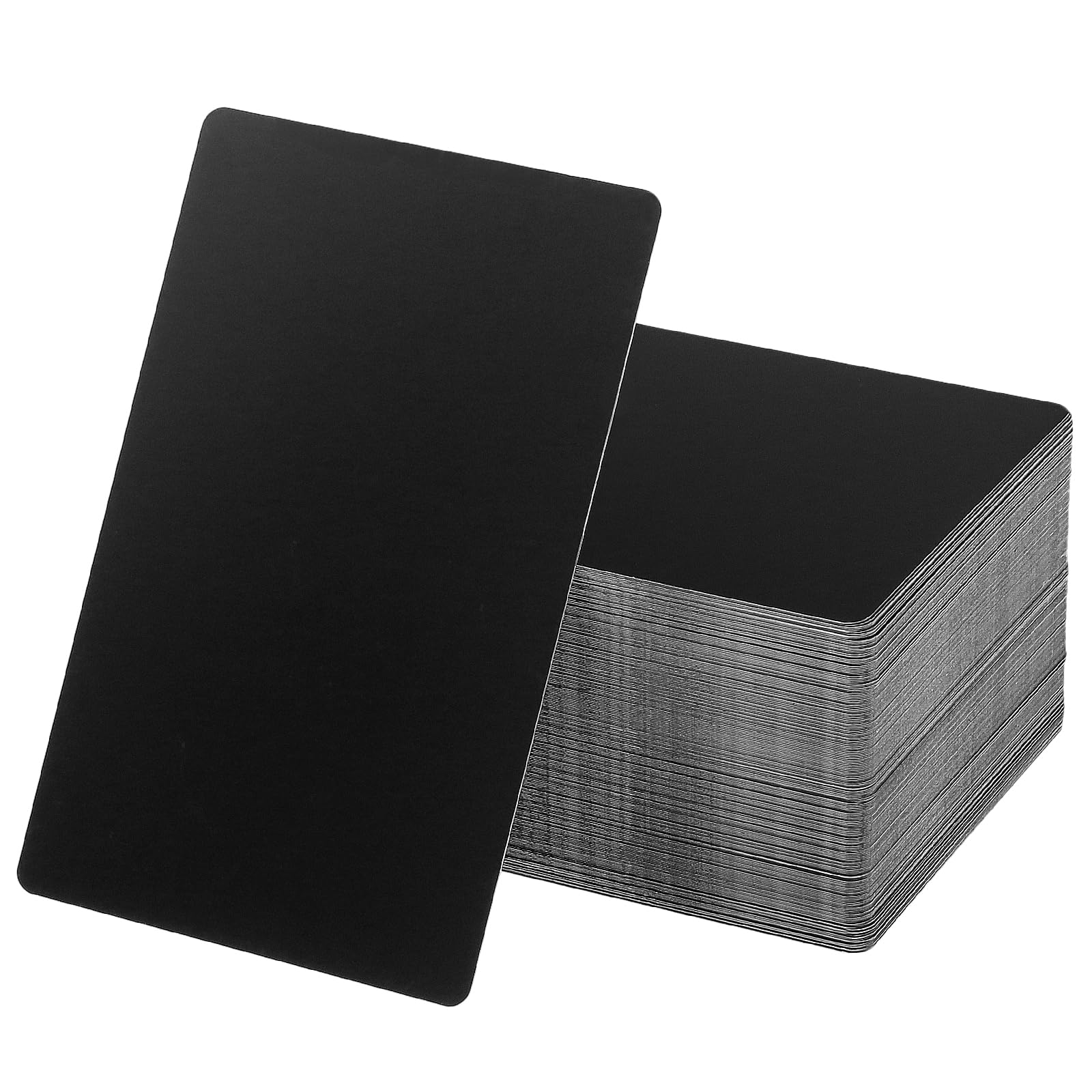 200 biglietti da visita in metallo, colore nero, 86 x 54 x 0,21 mm, in alluminio, biglietti da visita, biglietti da visita vuoti, in alluminio inciso a laser, per biglietti VIP e per ufficio,