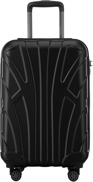 SUITLINE - Trolley Cabine, Valise à Main Rigide, Bagage à Main 100% ABS, Mat, 55 cm, 34 litres, Noir - 2
