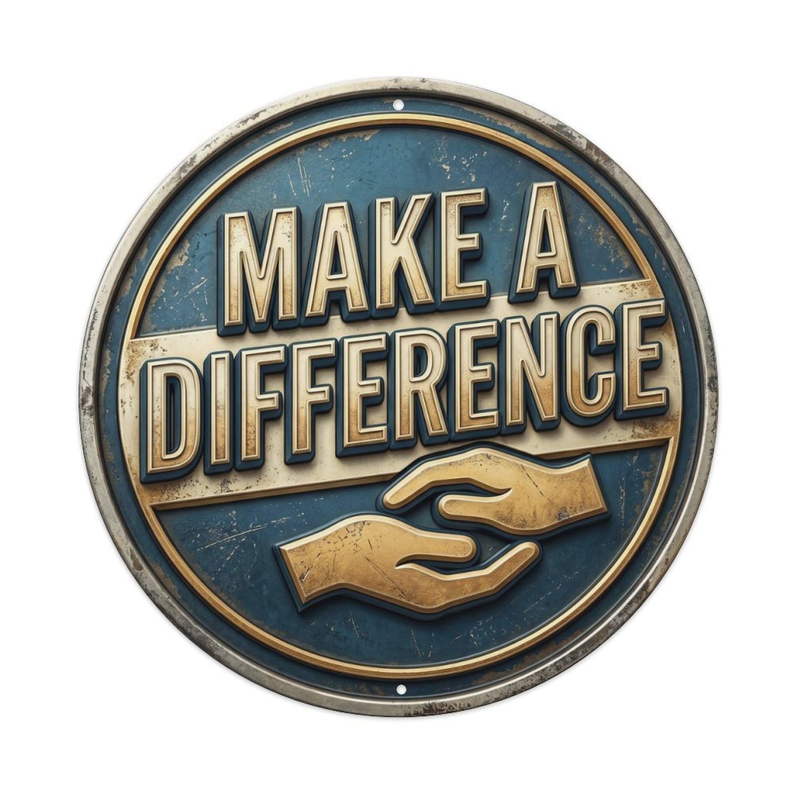 Make Difference Vintage Hanging Ornament Retro Slogans Metal Tin Sign